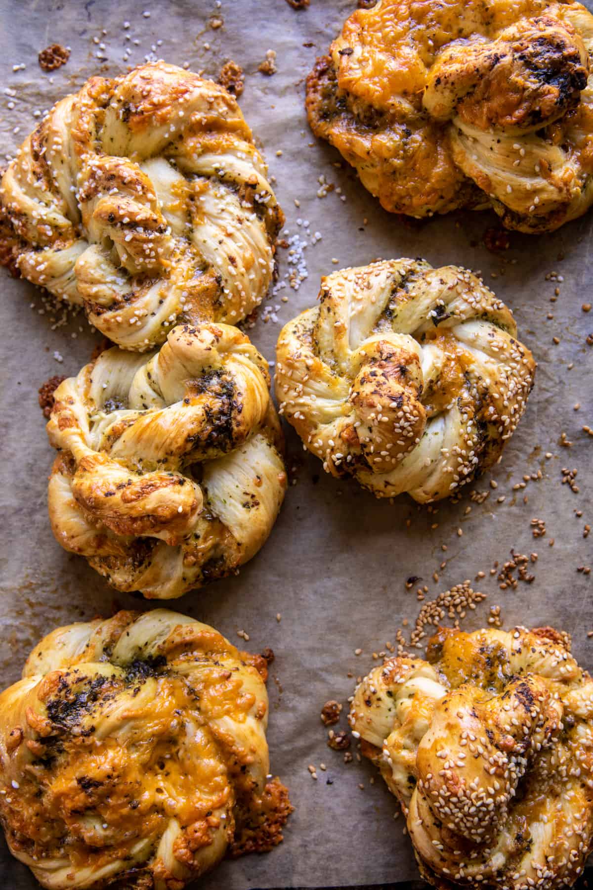 Pesto Garlic Butter Soft Pretzel Knots | halfbakedharvest.com