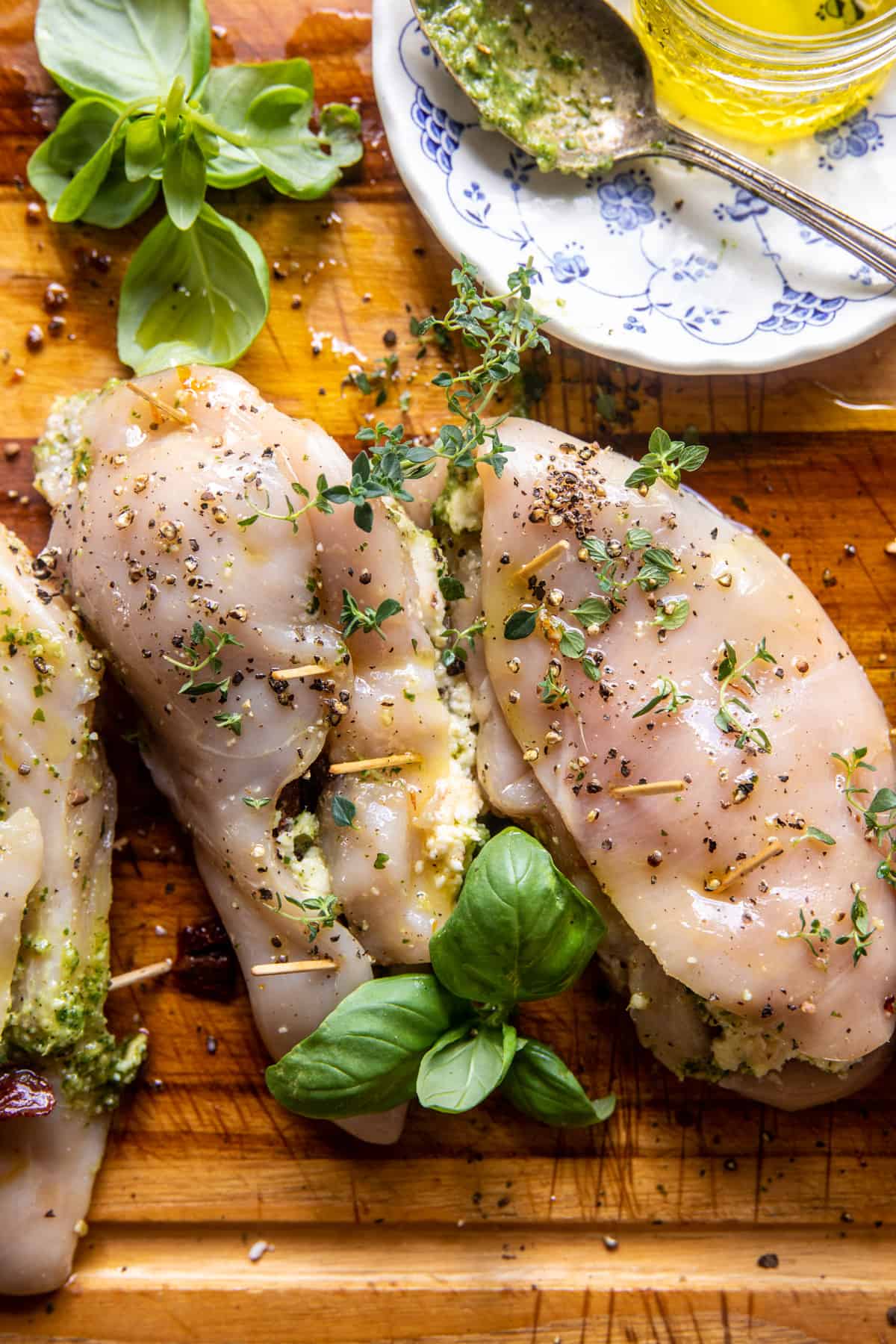 Cheesy Tomato Basil Stuffed Chicken | halfbakedharvest.com