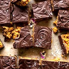 Cookie Dough Chocolate Peanut Butter Bars | halfbakedharvest.com