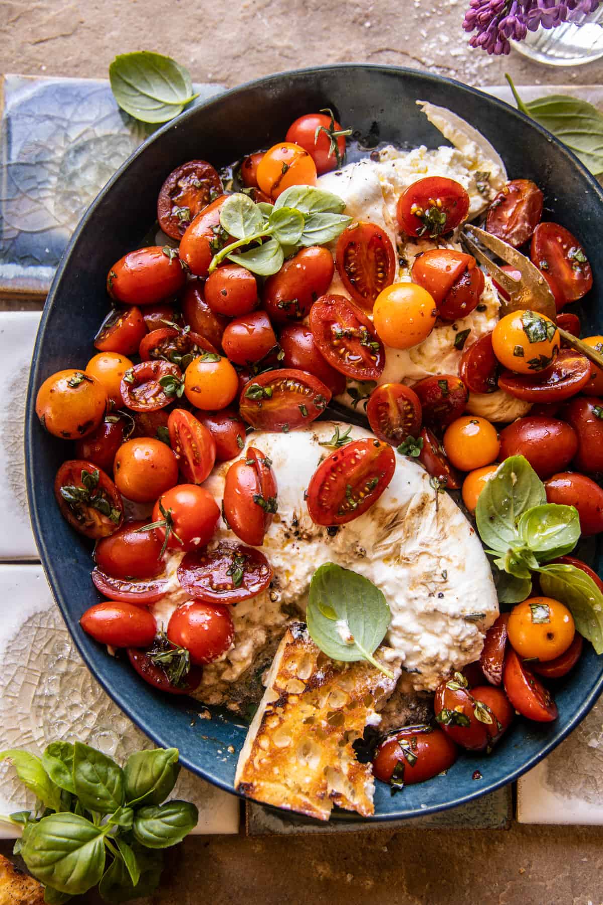 Marinated Cherry Tomatoes with Burrata | halfbakedharvest.com