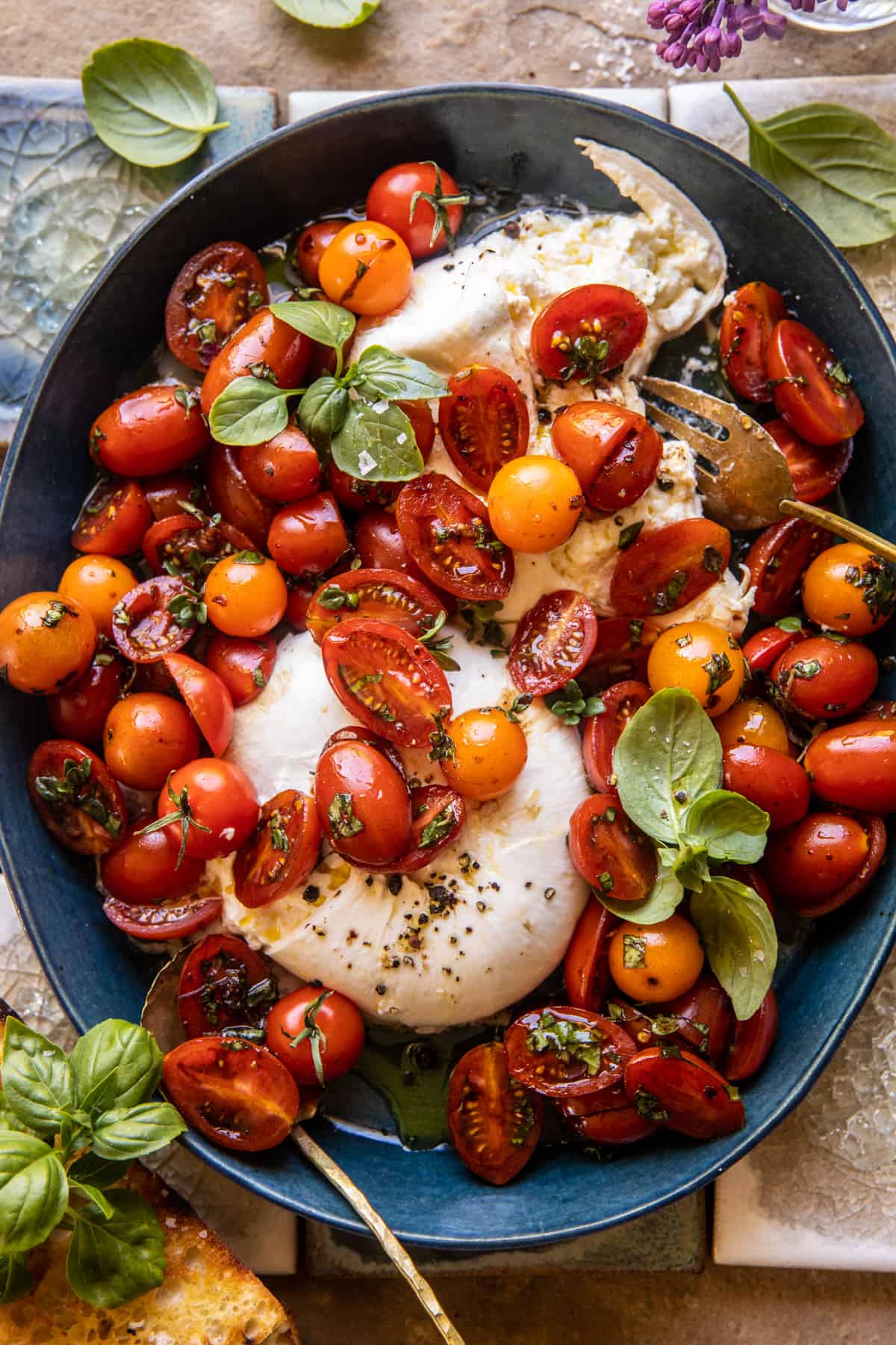 Marinated Cherry Tomatoes with Burrata | halfbakedharvest.com