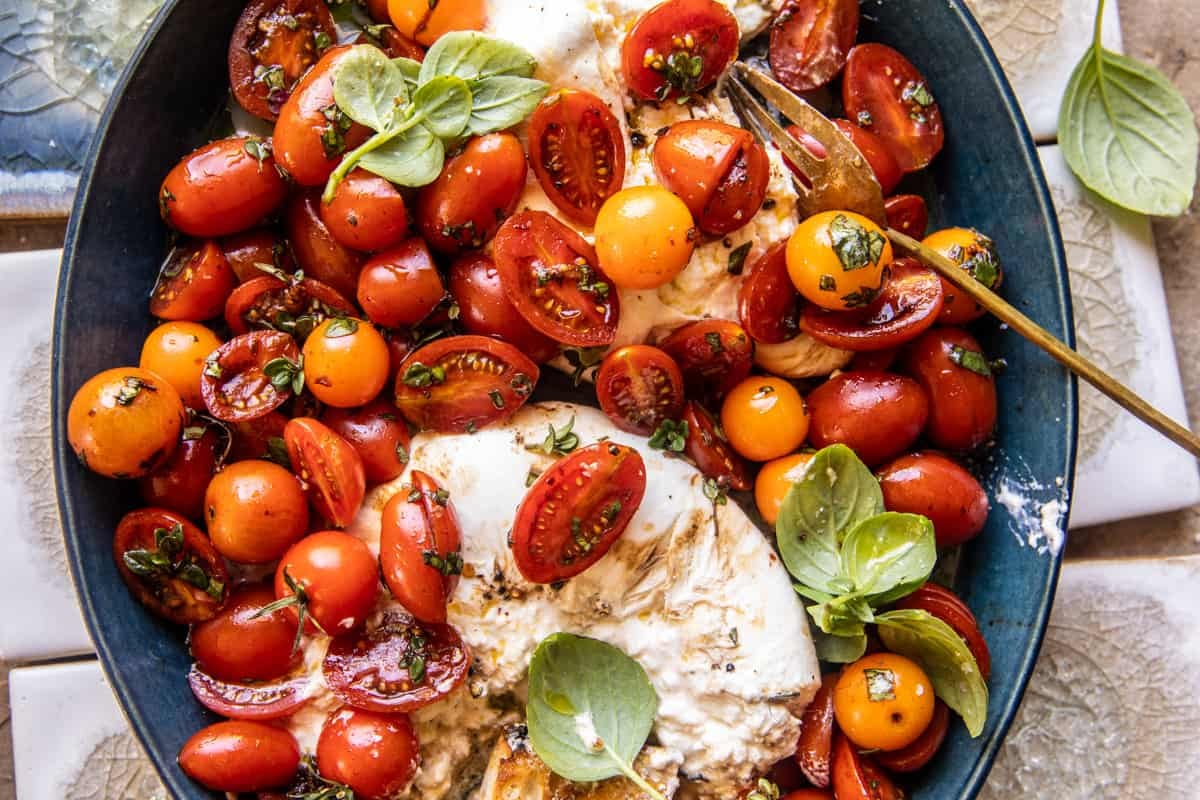 Marinated Cherry Tomatoes with Burrata | halfbakedharvest.com