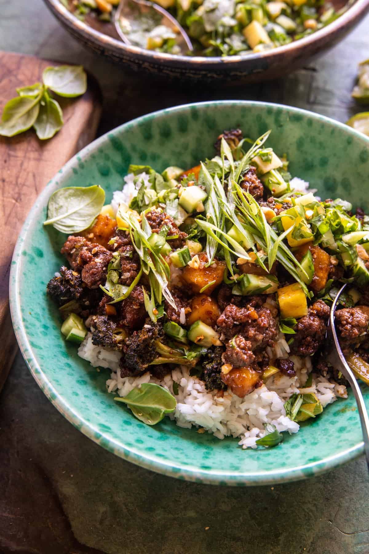 20 Minute Sticky Ginger Sesame Pineapple Beef | halfbalkdharvest.com