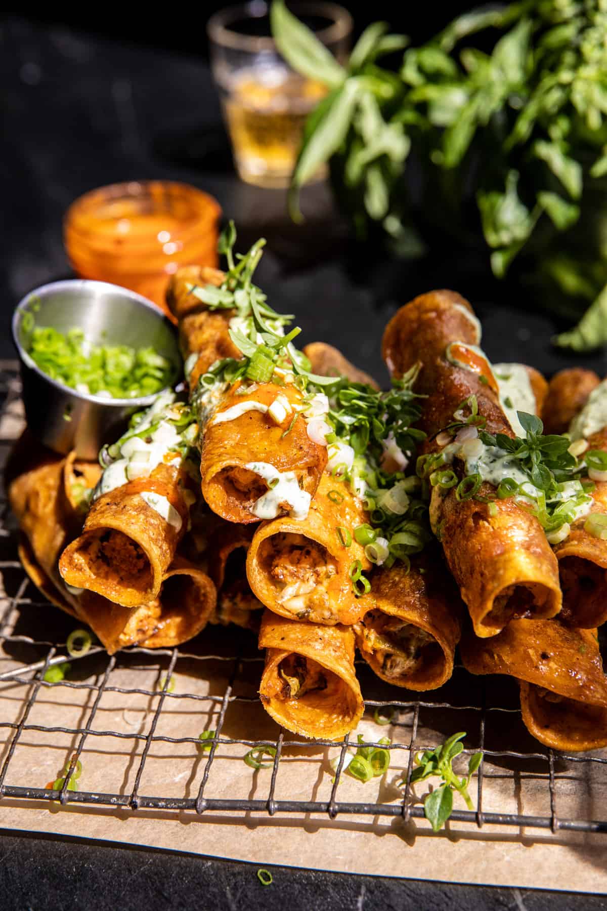 Crispy Jalapeño Cream Cheese Buffalo Cauliflower Taquitos | halfbakedharvest.com