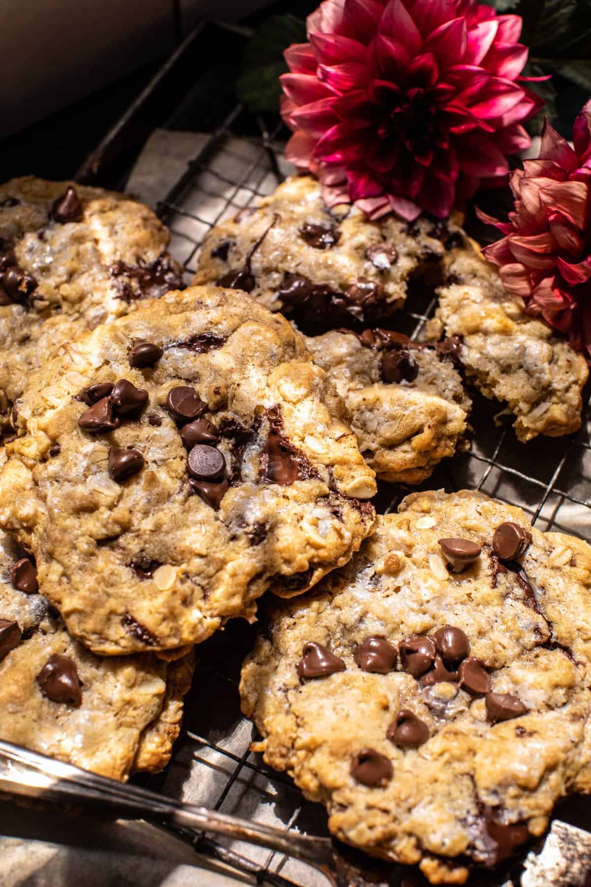 Giant Magic Oatmeal Chocolate Chip Cookies | halfbakedharvest.com