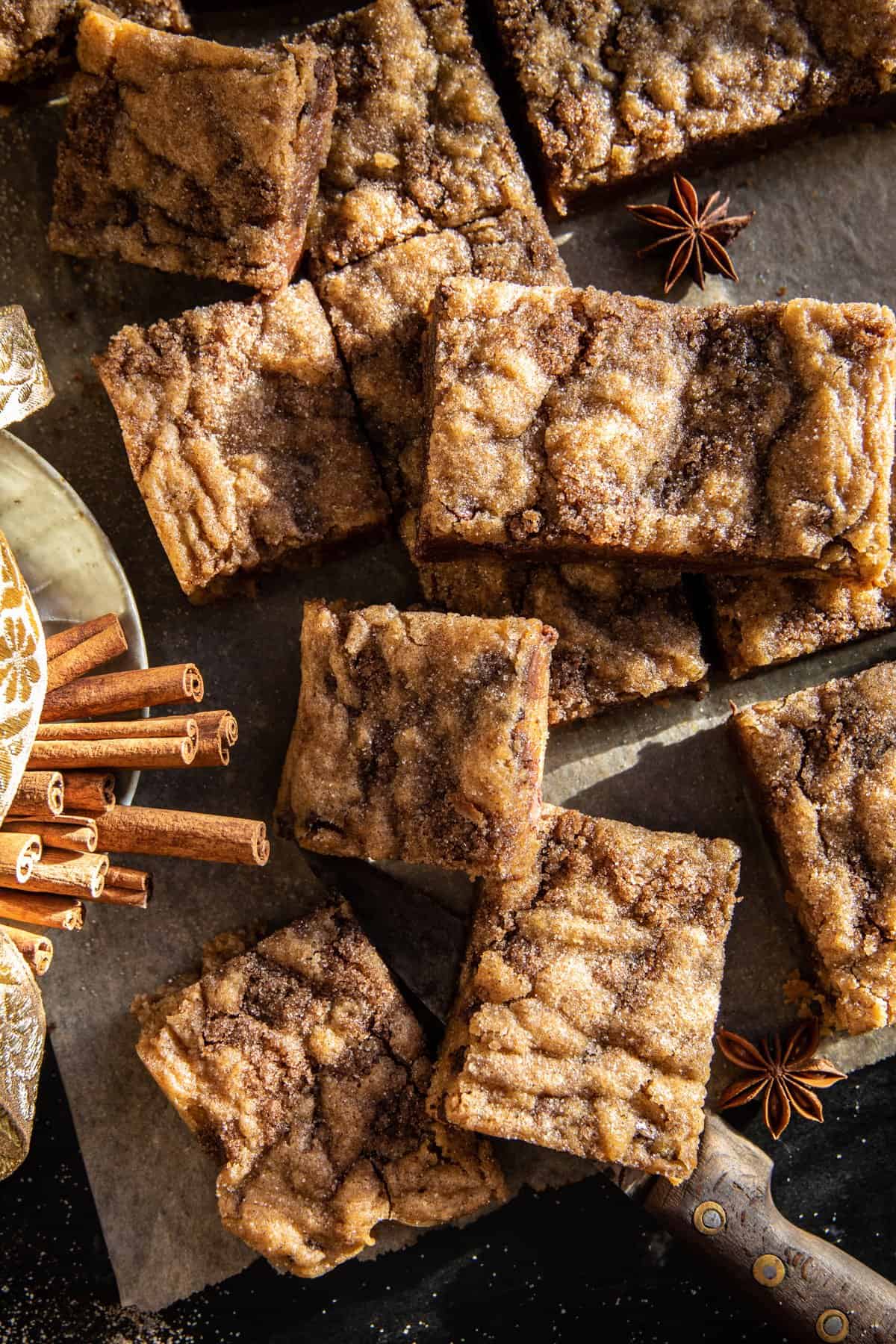 Cinnamon Swirl Snickerdoodle Blondies | halfbakedharvest.com