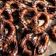 Chocolate Covered Espresso Spiced Pretzels | halfbakedharvest.com