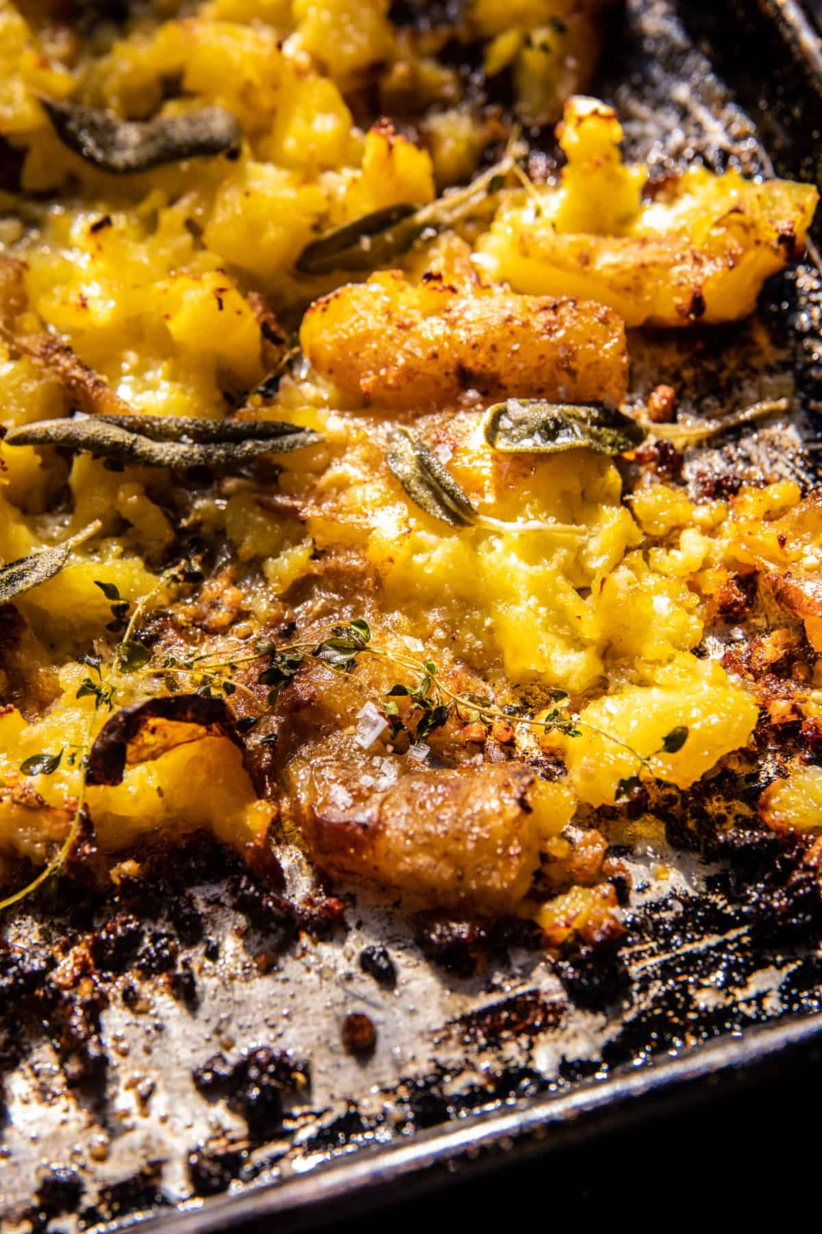 Crispy Brown Butter Sage Smashed Potatoes | halfbakedharvest.com