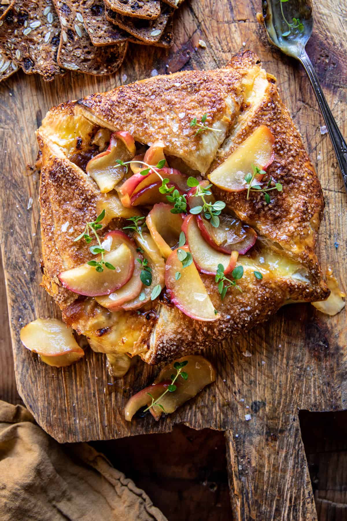 Pastry Wrapped Baked Brie with Maple Roasted Apples | halfbakedharvest.com