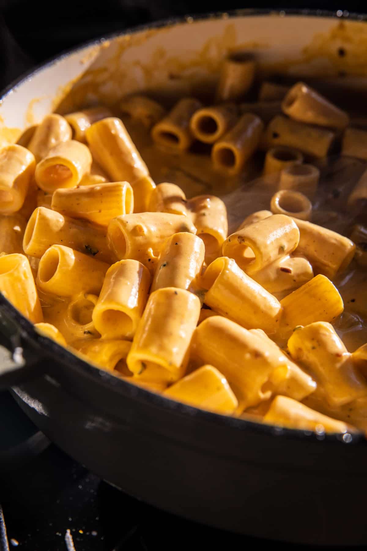 Quick Pumpkin Rigatoni with Candied Prosciutto and Walnuts | halfbakedharvest.com