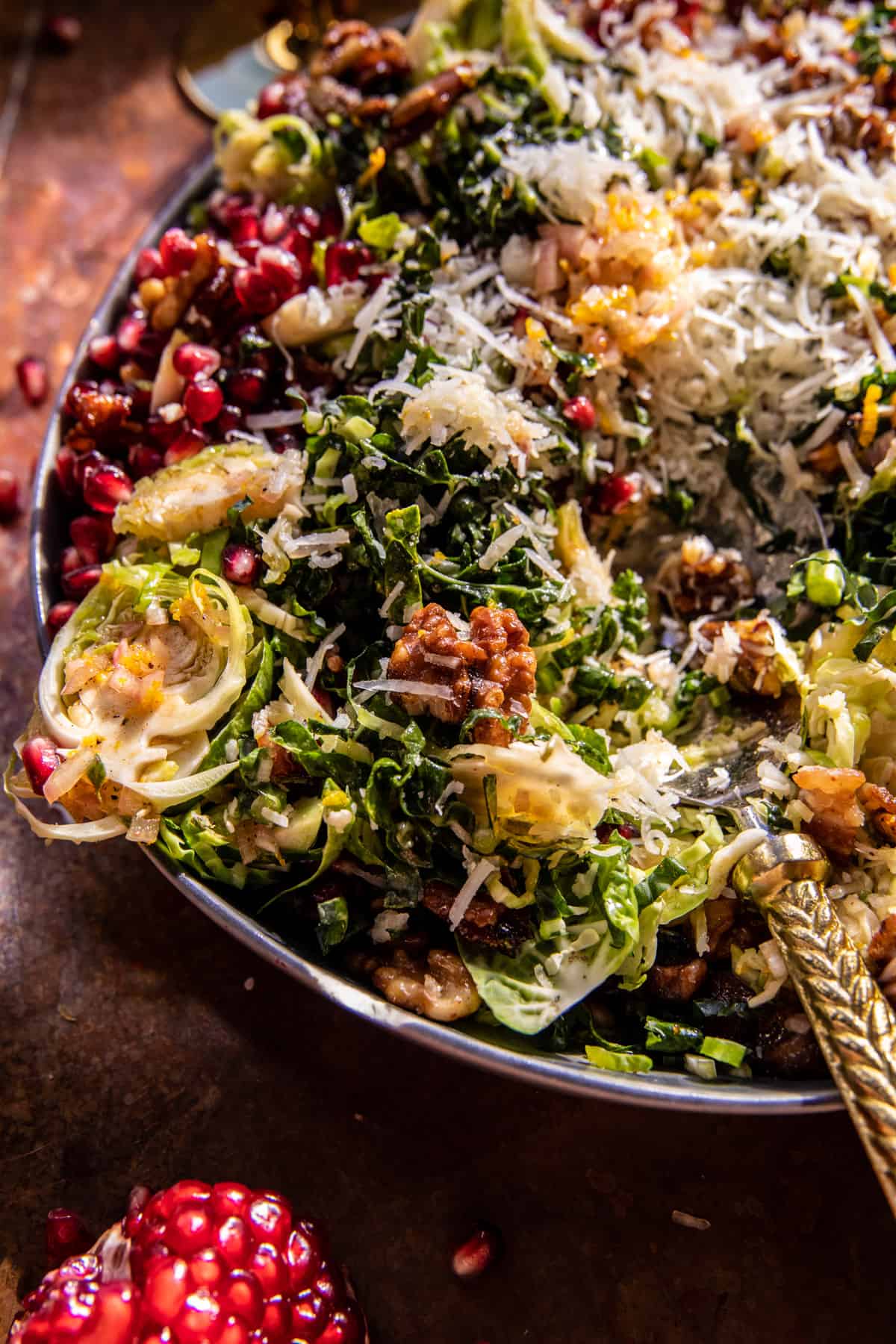 Shaved Brussels Sprout Candied Bacon Salad | halfbakedharvest.com