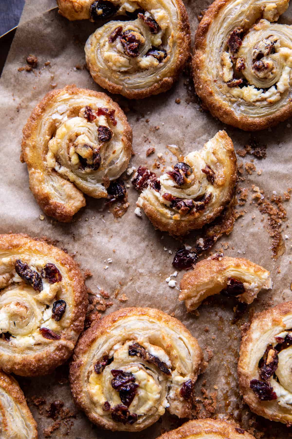 Cranberry Goat Cheese Puff Pastry Swirls | halfbakedharvest.com