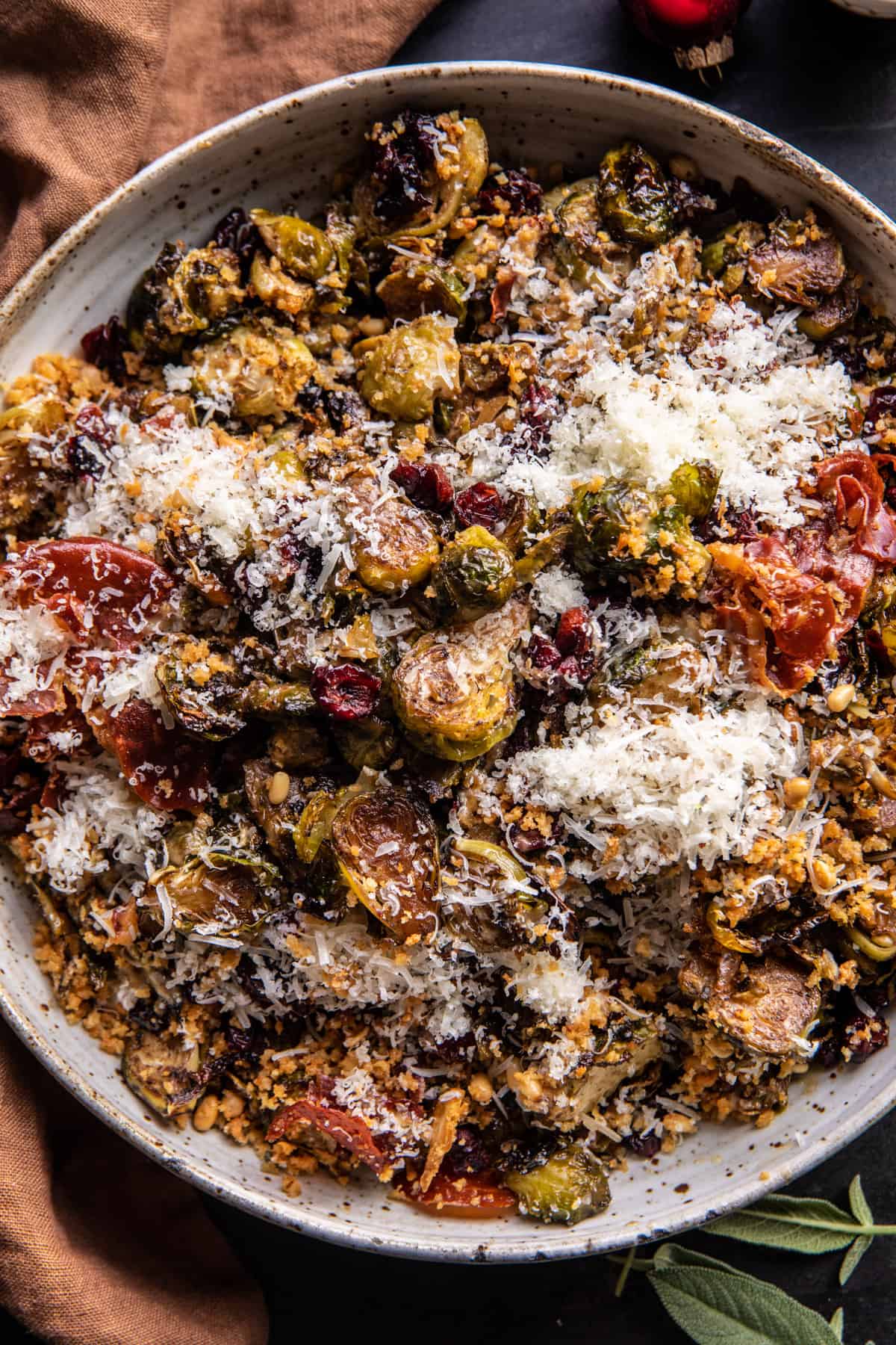 Roasted Brussels Sprout Salad with Tahini Dressing | halfbakedharvest.com