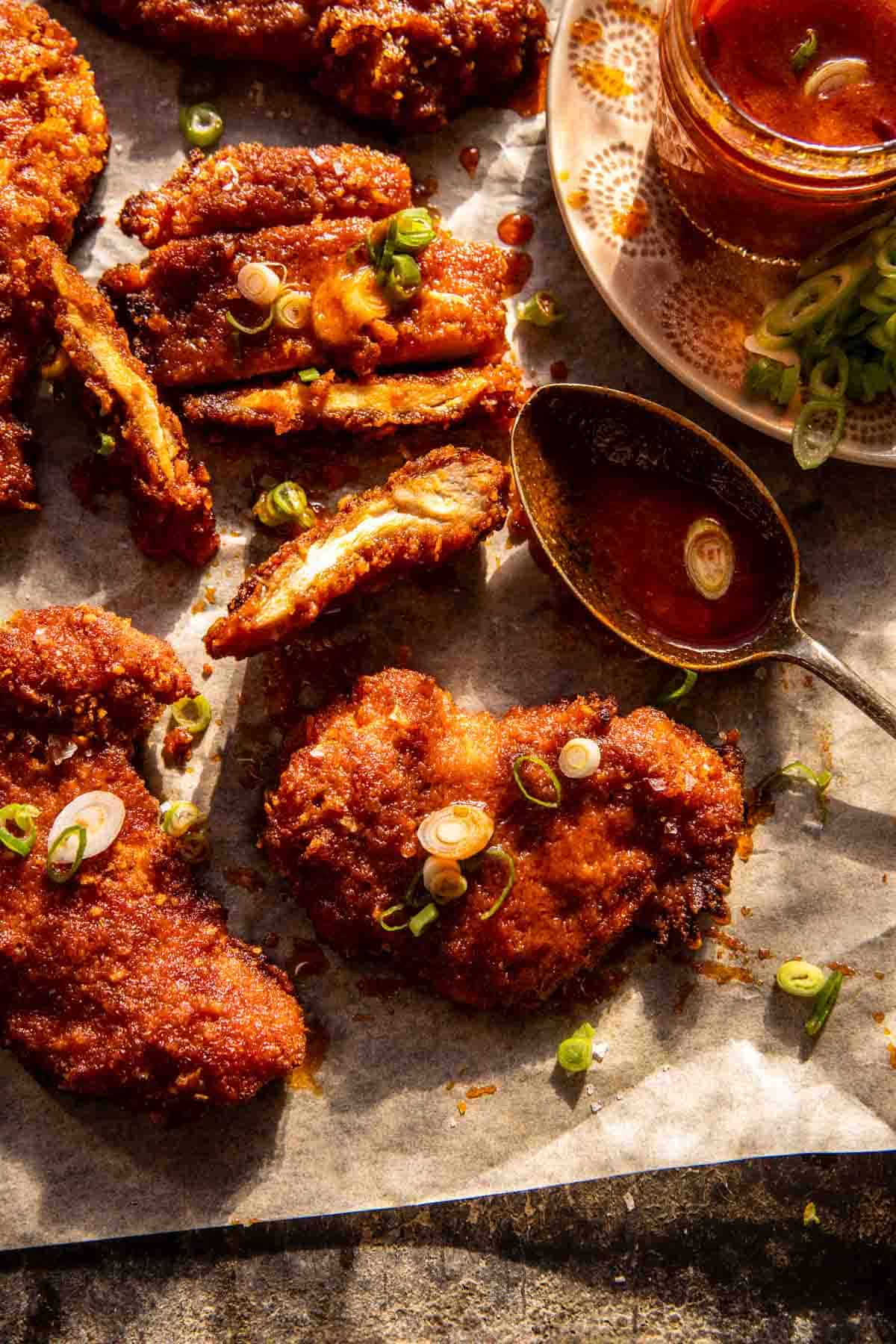 Baked Crunchy Honey Buffalo Chicken | halfbakedharvest.com