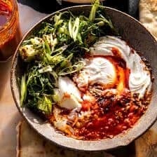 Harissa Eggs in Whipped Goat Cheese | halfbakedharvest.com