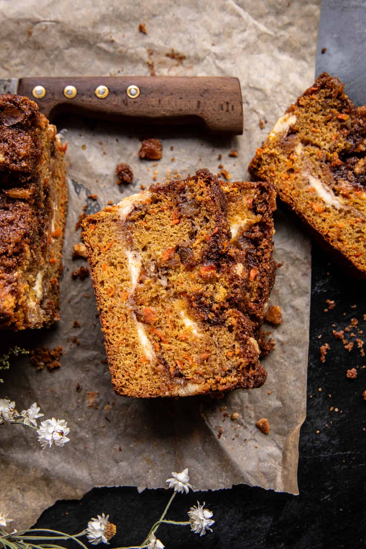 Swirled Ginger Crunch Carrot Cake Bread | halfbakedharvest.com