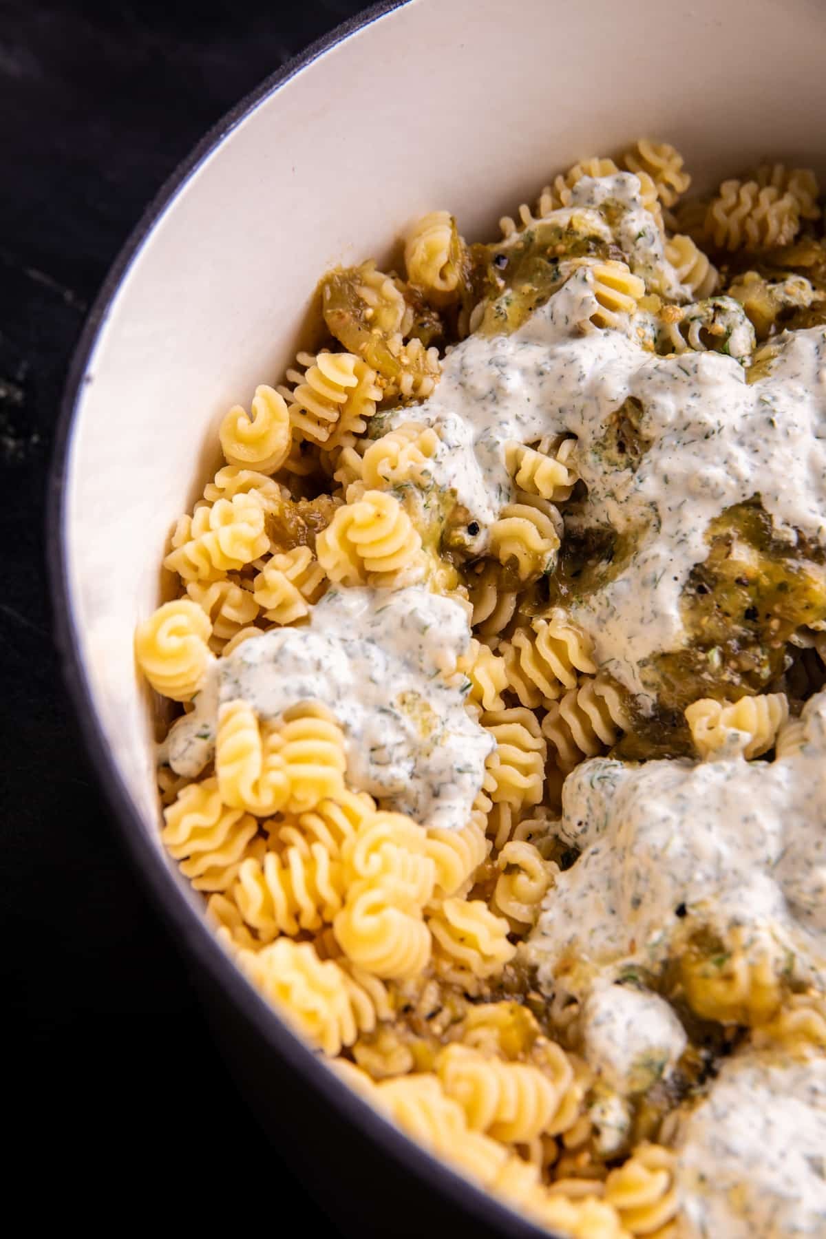 Creamy Avocado Ranch Chicken Pasta Salad | halfbakedharvest.com