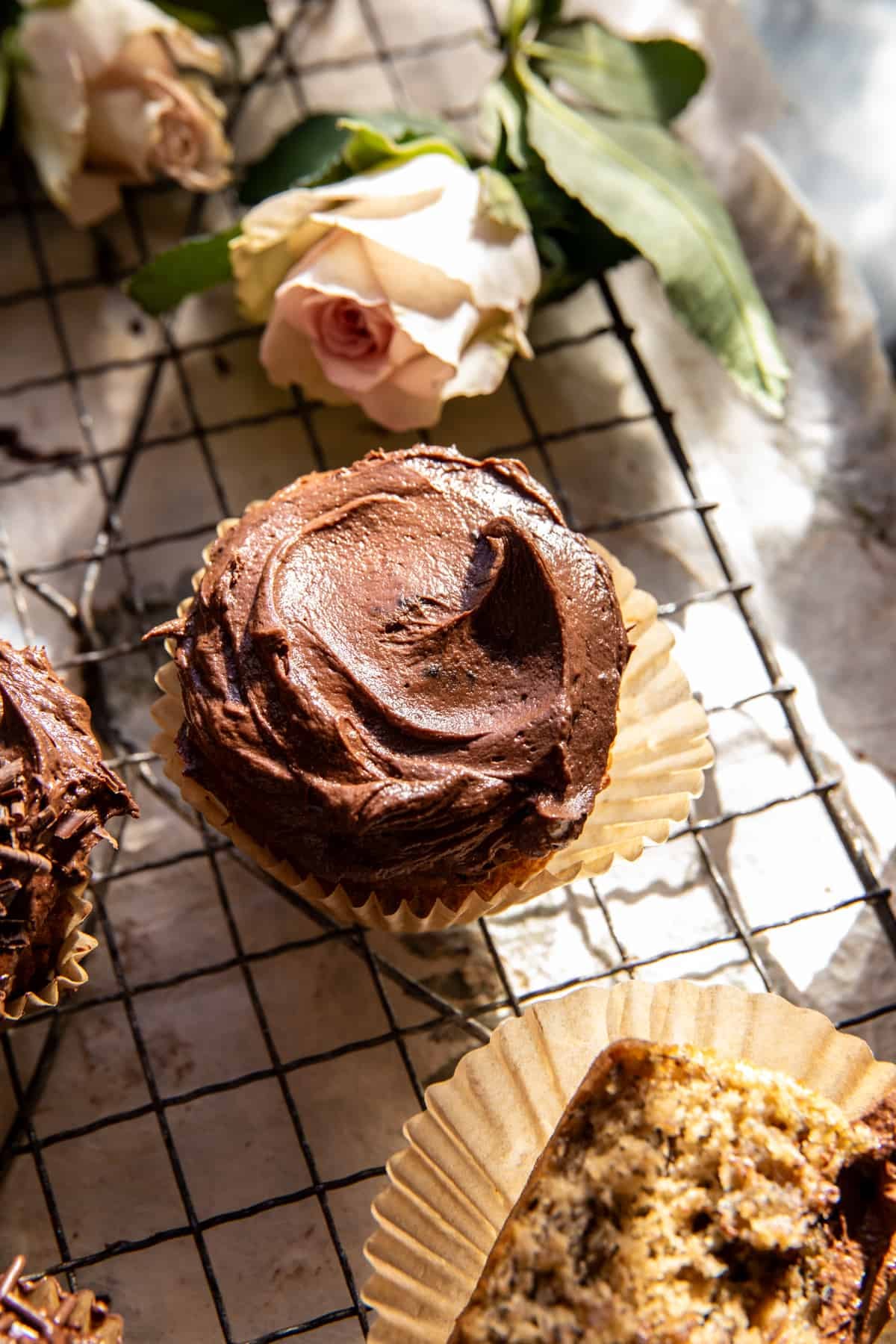 Easy Banana Cupcakes with Espresso Chocolate Frosting | halfbakedharvest.com