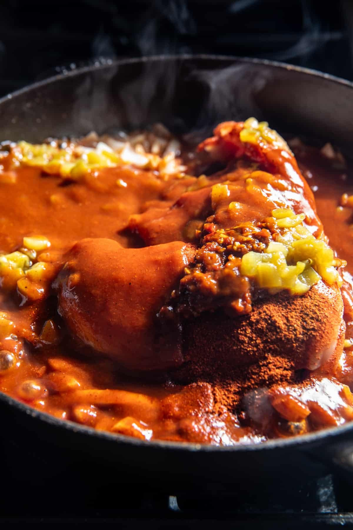 Skillet Creamy Chipotle Chicken Enchiladas | halfbakedharvest.com