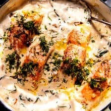 Creamy Garlic Butter Baked Salmon | halfbakedharvest.com