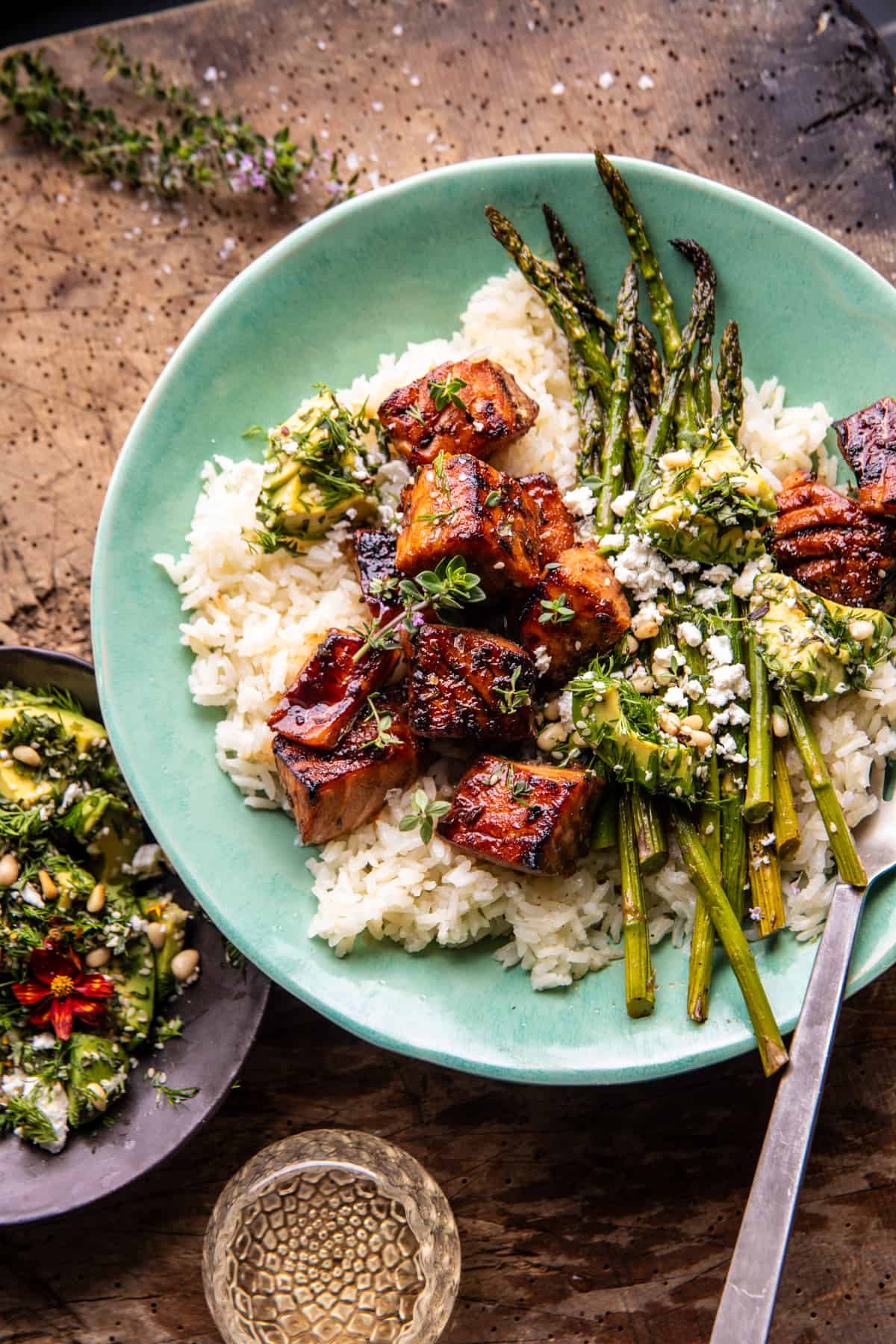 Spicy Honey Balsamic Salmon Bowls | halfbakedharvest.com