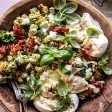 Broccoli Burrata Pasta Salad | halfbakedharvest.com