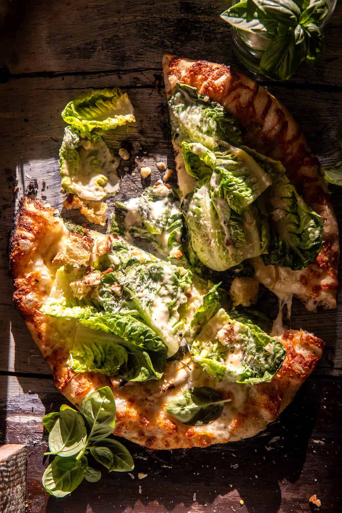 Chicken Caesar Salad Pizza | halfbakedharvest.com