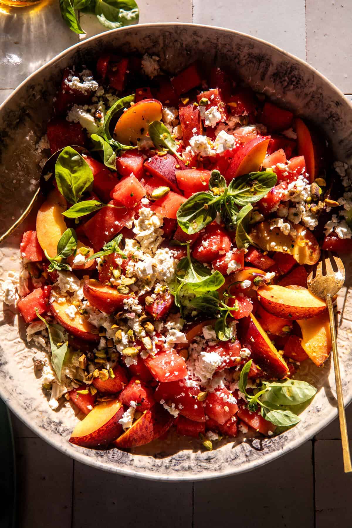 Watermelon Peach Salad | halfbakedharvest.com