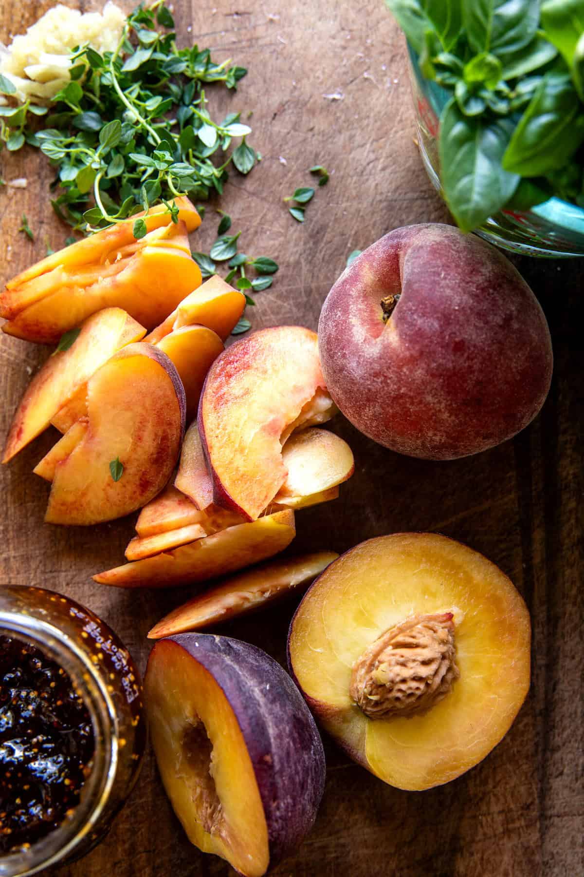 3 Cheese Prosciutto Peach Pizza | halfbakedharvest.com