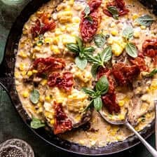Garlic Butter Creamed Corn Pork Chops | halfbakedharvest.com