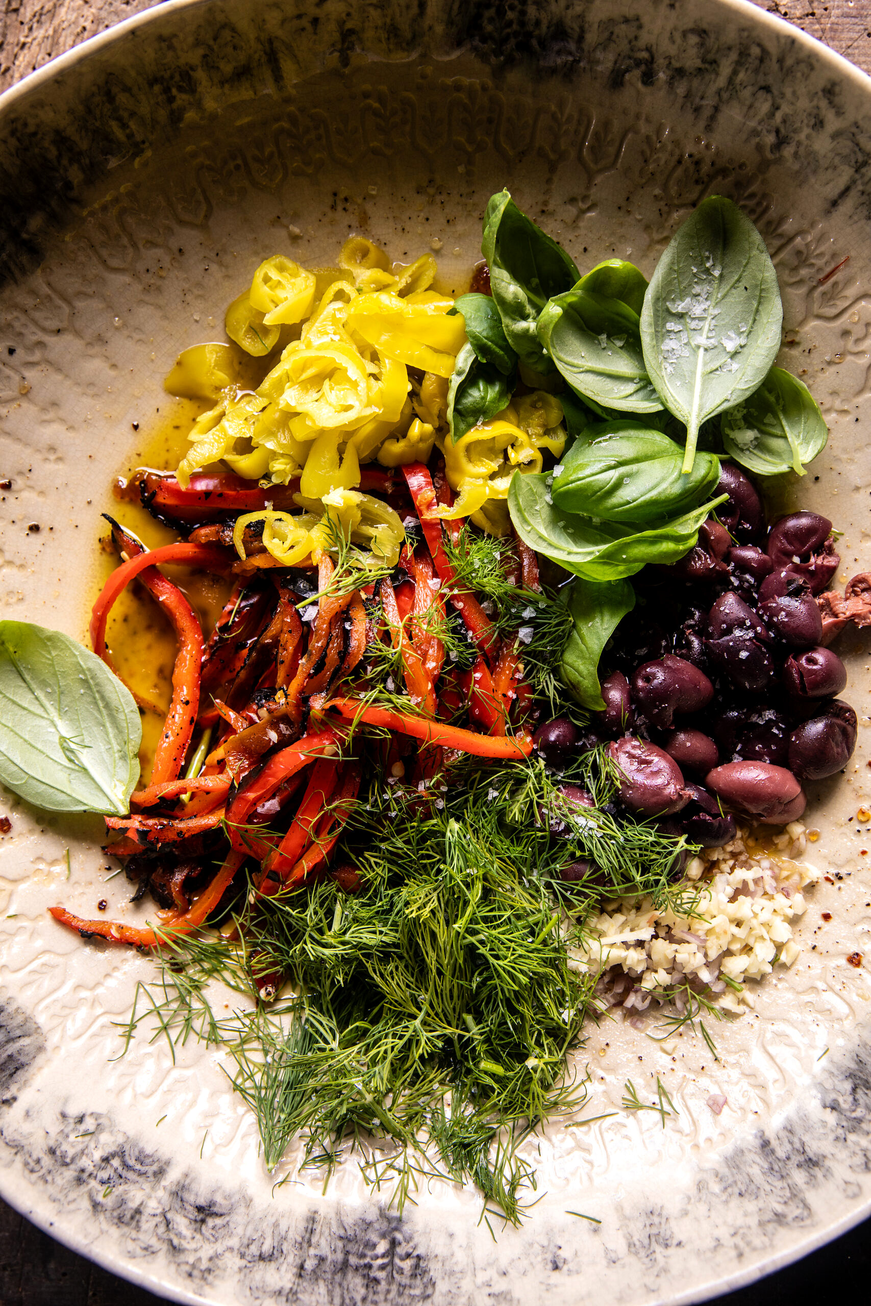 Greek Roasted Red Pepper Tomato Feta Orzo | halfbakedharvest.com