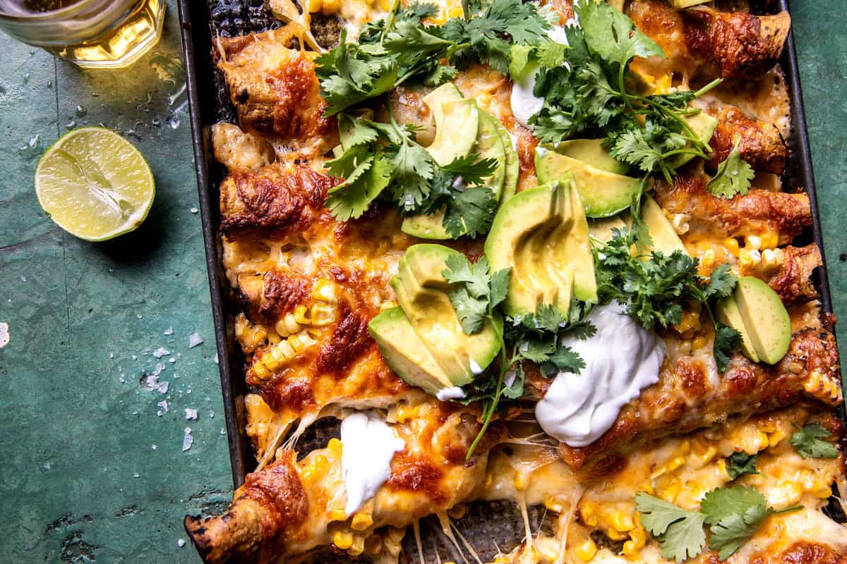 Sheet-pan Green Chile Chicken Taquitos | halfbakedharvest.com
