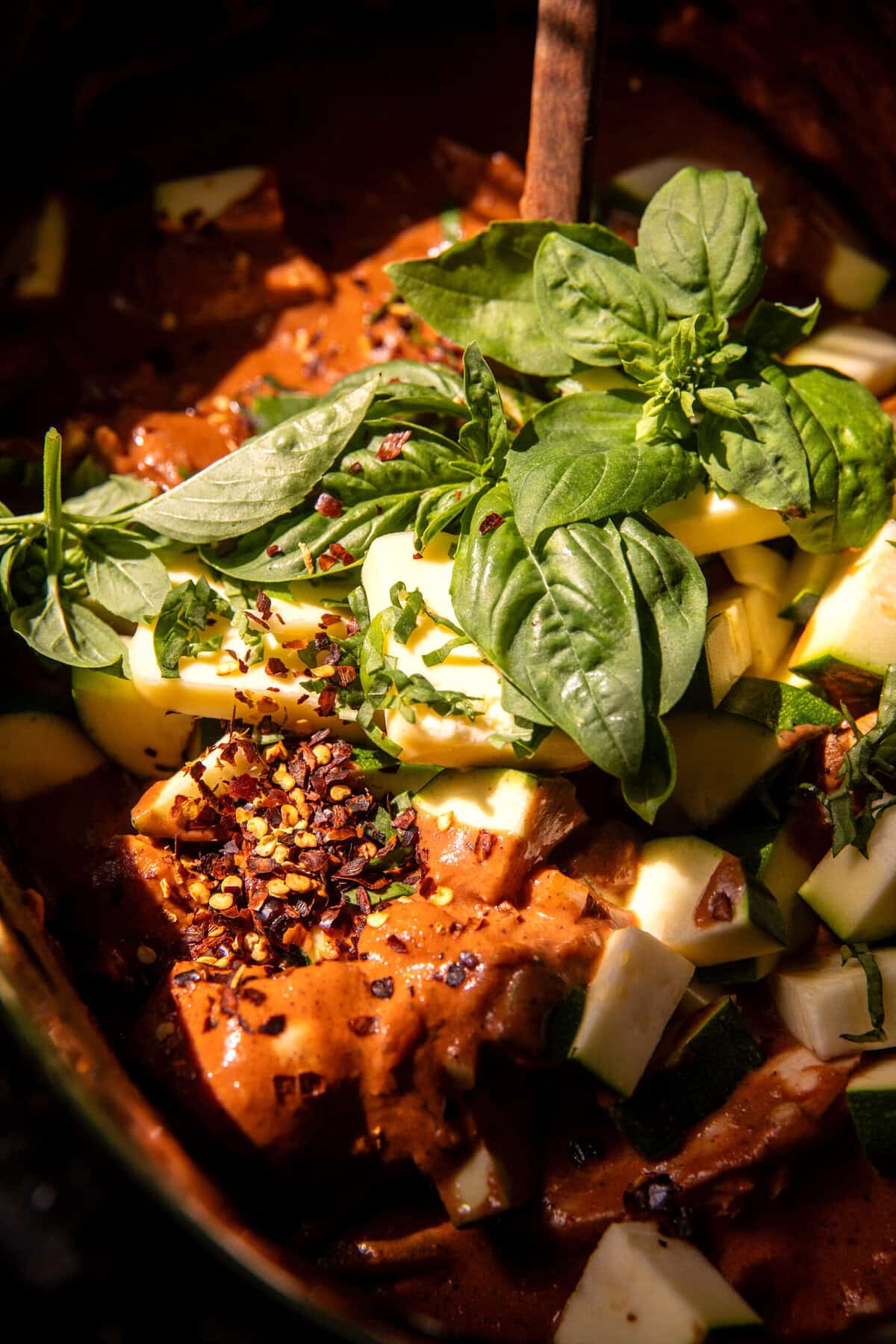 Crockpot Basil Butter Chicken | halfbakedharbest.com