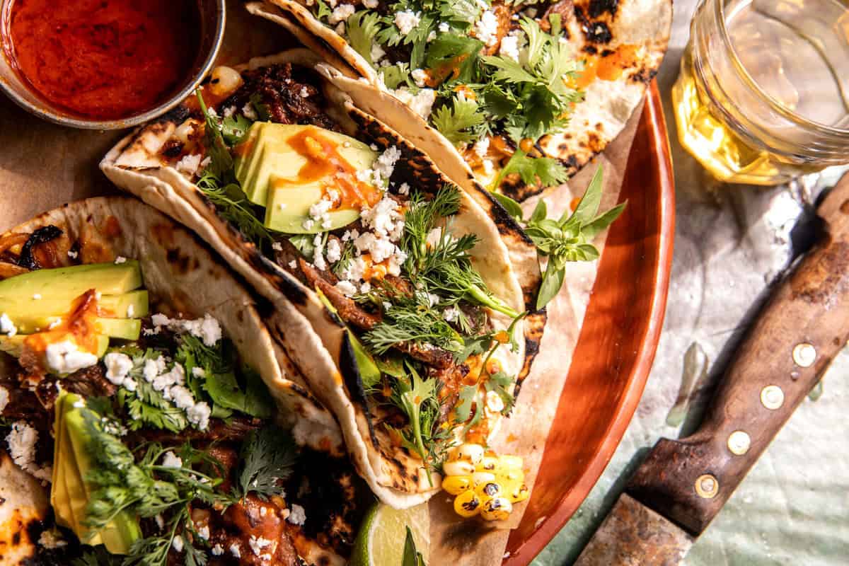 Sheet-Pan Steak and Chipotle Corn Tacos | halfbakedharvest.com
