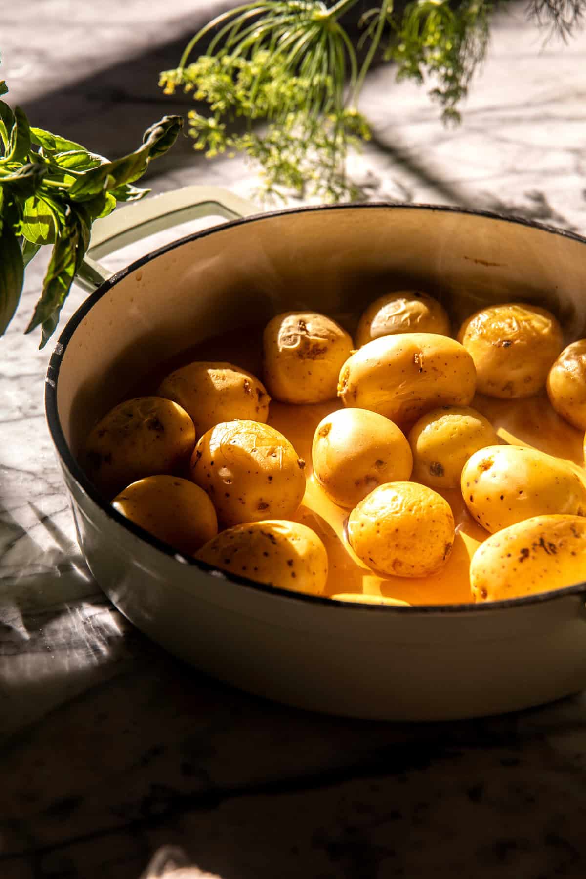 Sour Cream and Onion Smashed Potatoes | halfbakedharvest.com
