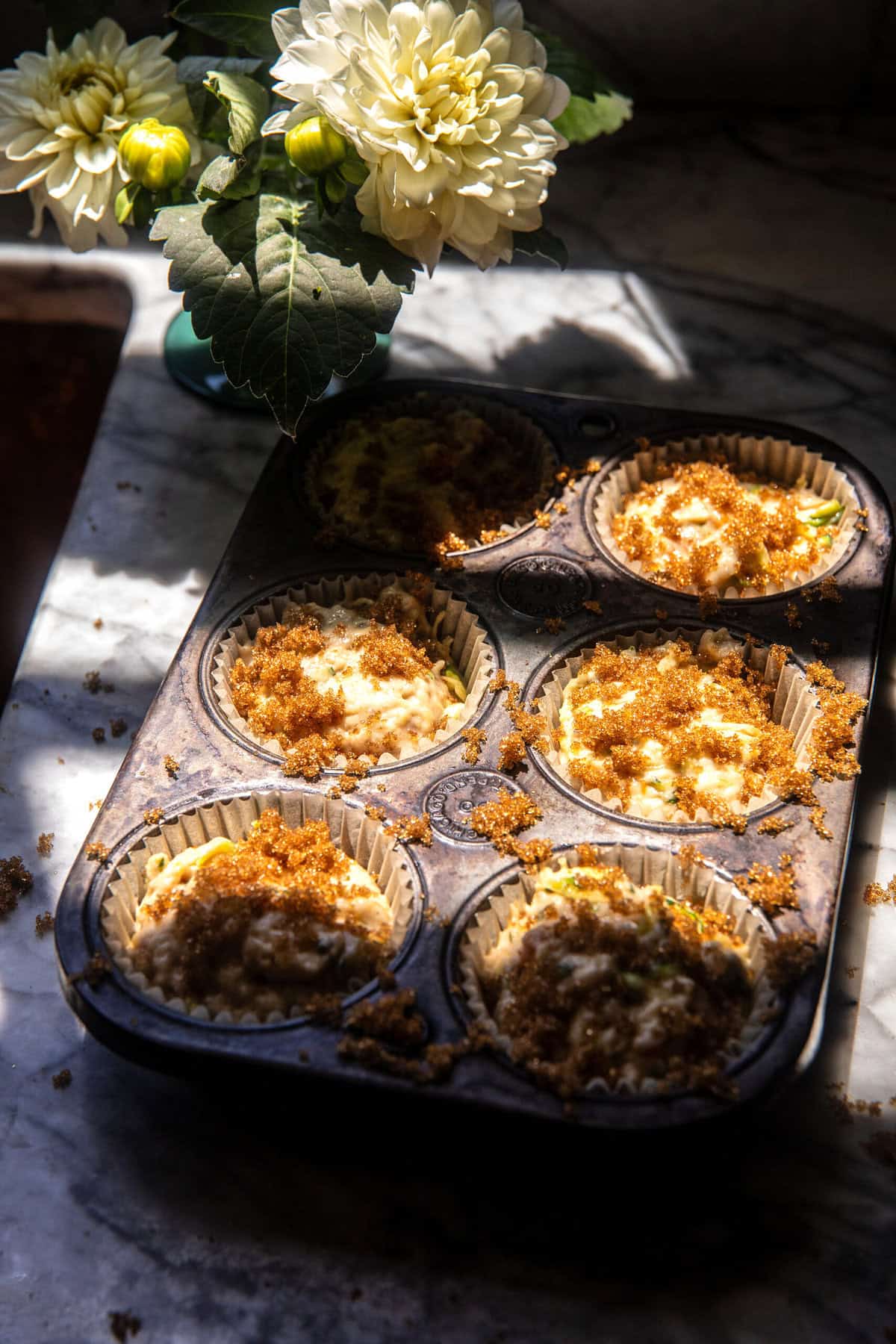 Swirled Caramel Brulée Zucchini Muffins | halfbakedharvest.com
