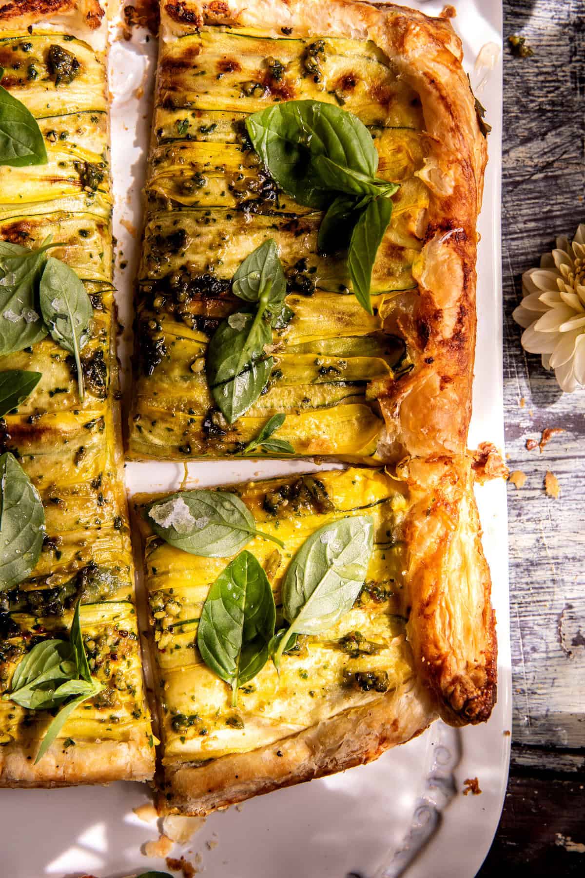 Zucchini Ricotta Pesto Tart | halfbakedharvest.com