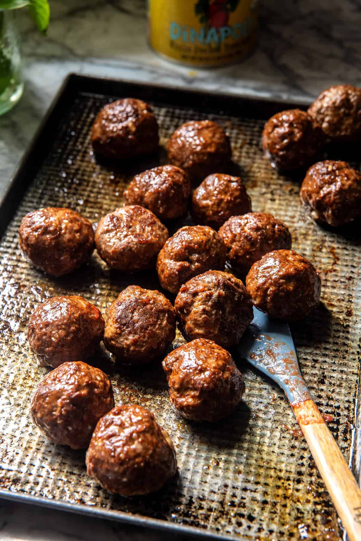 Baked Sheet Pan Chili Cheese Meatballs | halfbakedharvest.com
