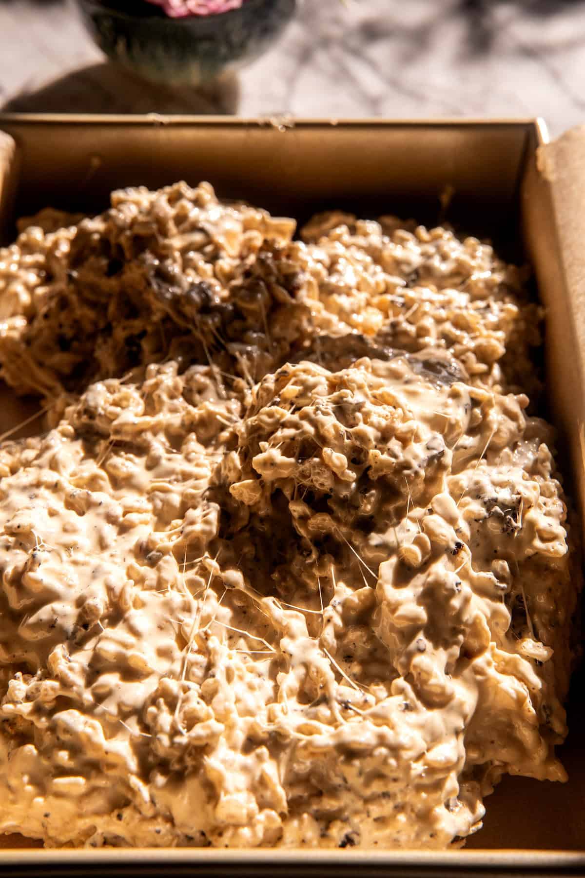 Toasted Marshmallow Caramel Rice Krispie Treats | halfbakedharvest.com