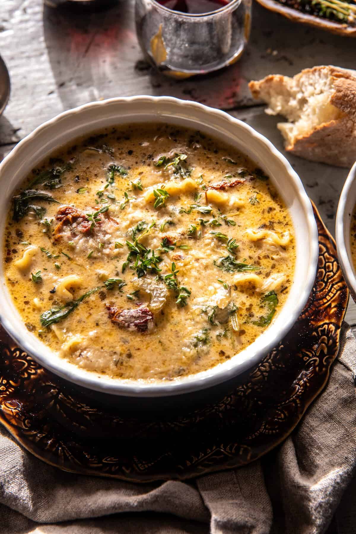 Crockpot Creamy Sun-Dried Tomato Lasagna Soup | halfbakedharvest.com