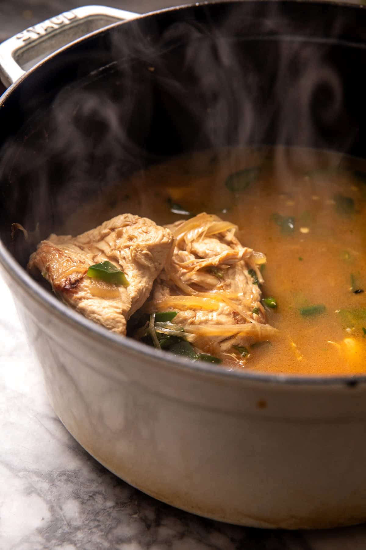 One Pot White Chicken Chili Mac and Cheese | halfbakedharvest.com