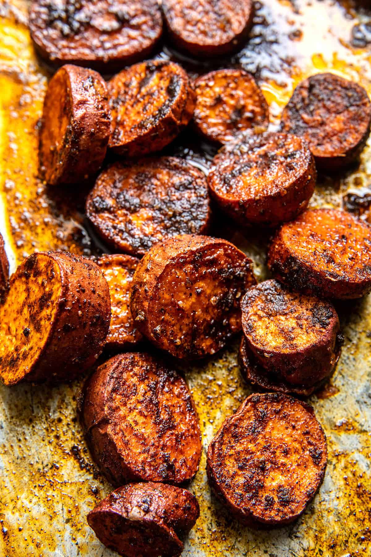 Sweet Potato Bacon Salad with Warm Cider Dressing | halfbakedharvest.com
