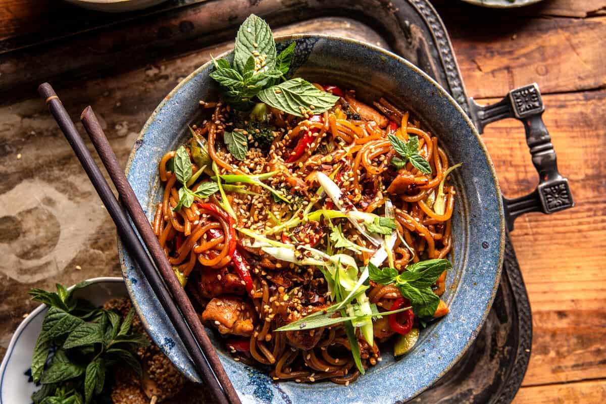 20 Minute Honey Garlic Chicken Udon Noodles | halfbakedharvest.com