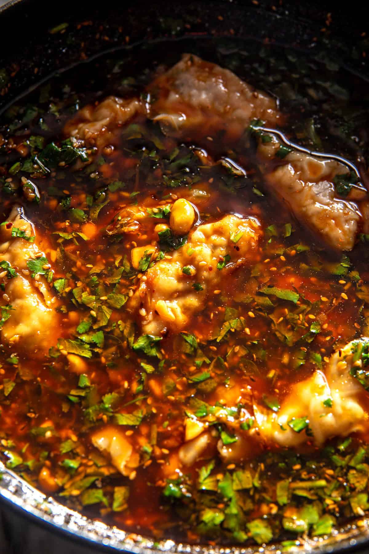 20 Minute Potstickers in Red Curry Garlic Broth | halfbakedharvest.com