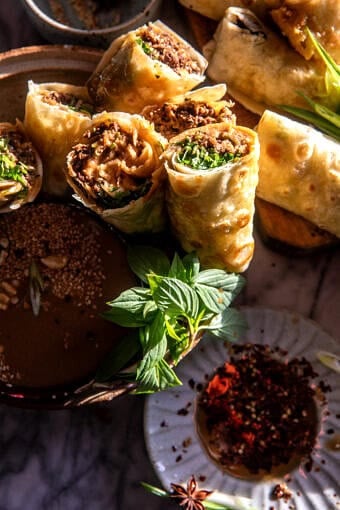 30 Minute Peanut Beef Rolls | halfbakedharvest.com