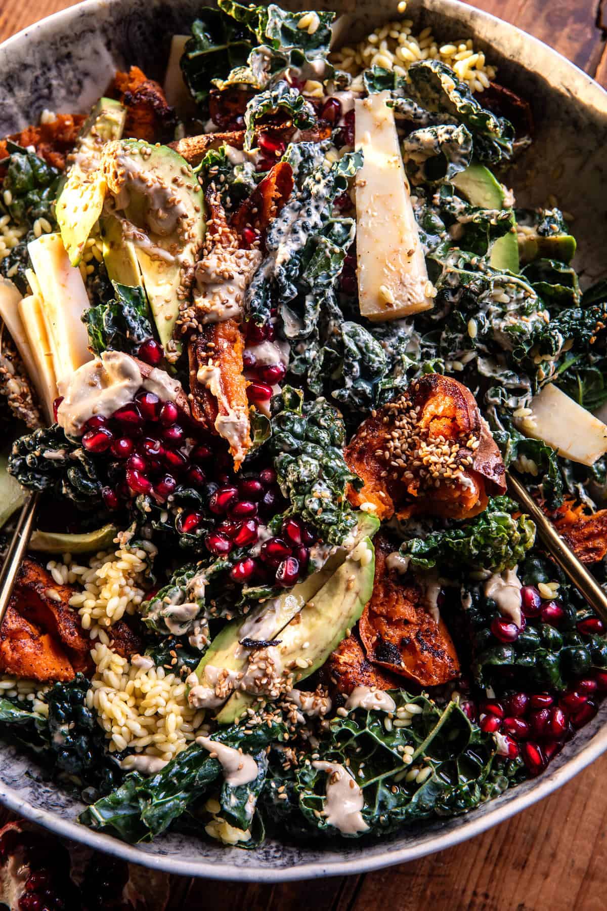 Roasted Sweet Potato Salad with Tahini Dressing | halfbakedharvest.com