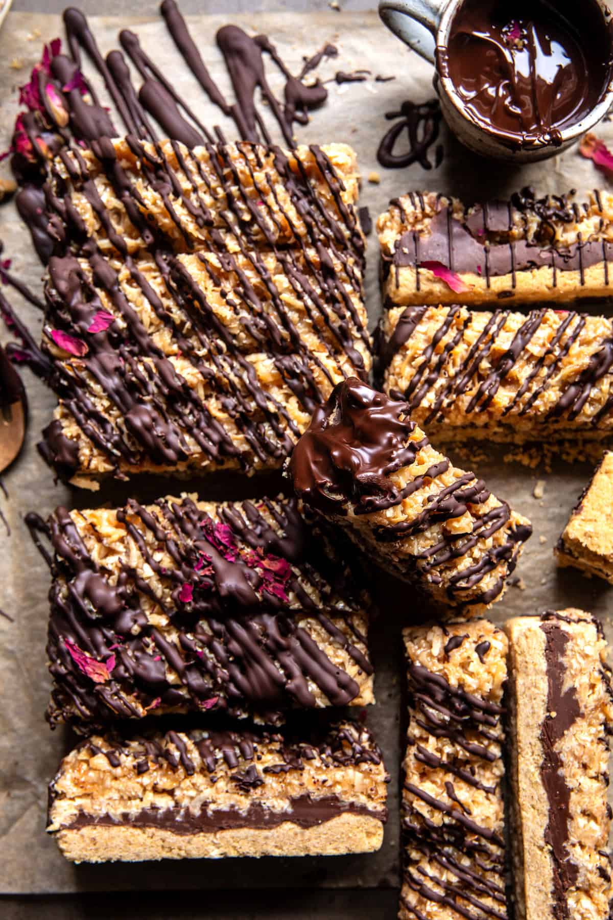 Samoa Cookie Bars | halfbakedharvest.com