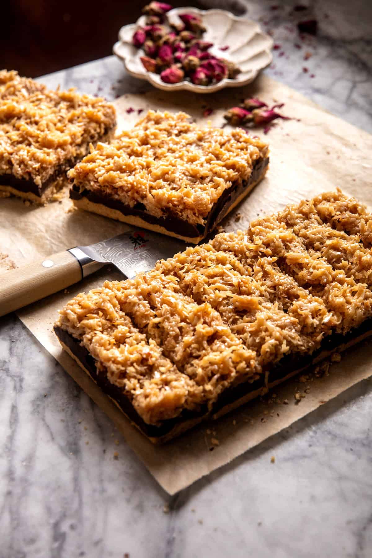 Samoa Cookie Bars | halfbakedharvest.com