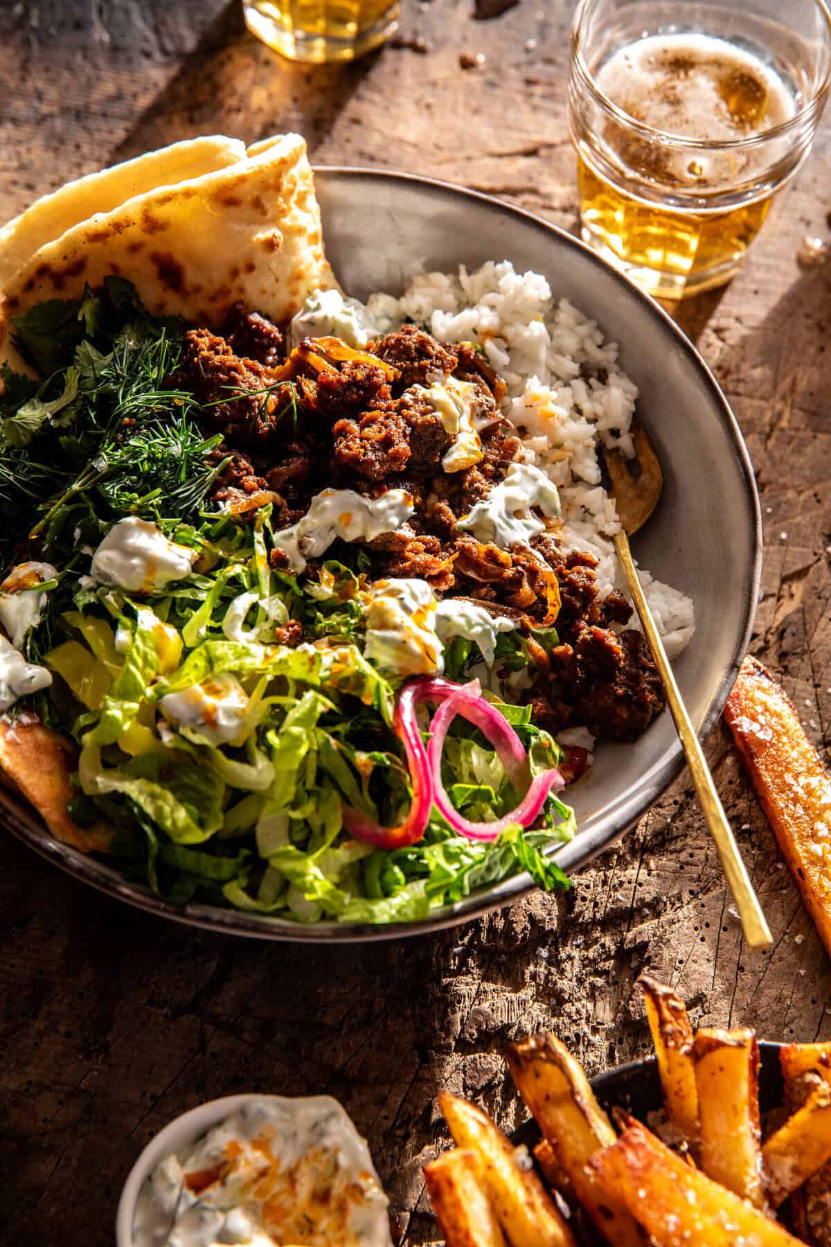 25 Minute Tzatziki Gyro Rice Bowls | halfbakedharvest.com