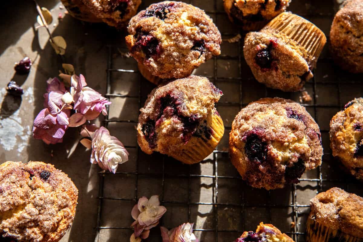 Blueberry Yogurt Coffee Cake Muffins | halfbakedharvest.com
